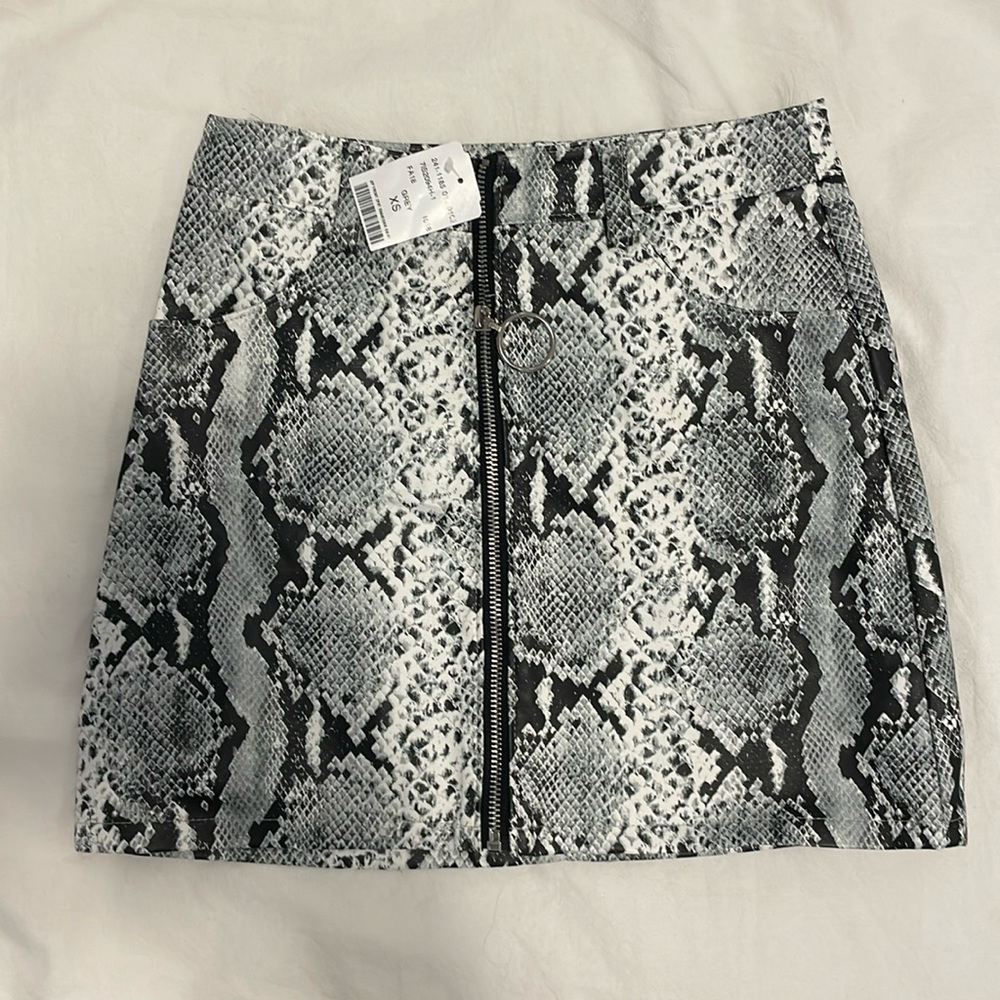 Snake Print Leather Skirt - brand new with tags!